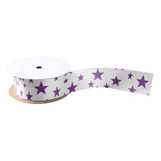 Purple Stars Ribbon Satin Ribbon (Spool)
