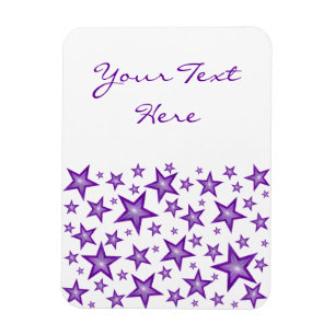 Purple Stars 'Text' flexible magnet vertical white