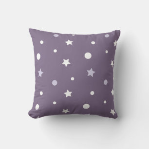 Purple Stars Throw Pillow