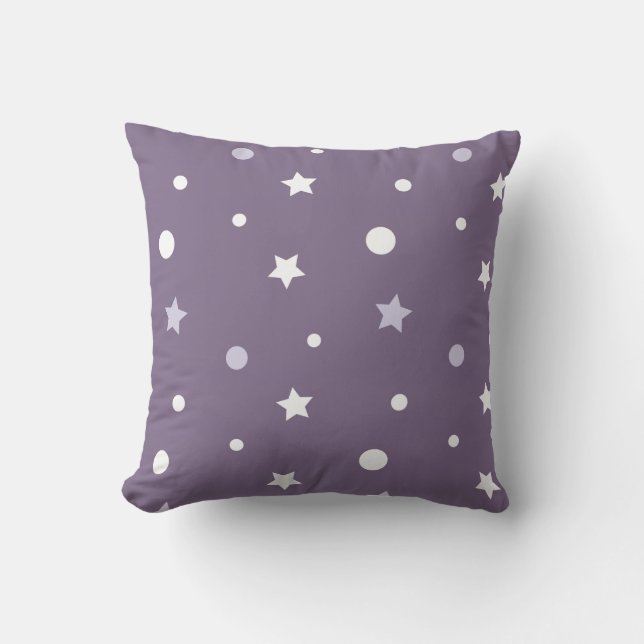 Purple Stars Throw Pillow (Front)