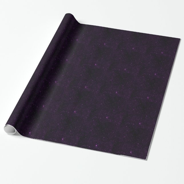 Purple Stars Wrapping Paper (Unrolled)