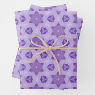 Purple Stars Wrapping Paper Sheet
