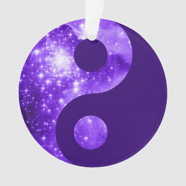 Purple Stars Yin Yang Symbol Ornament (Front)
