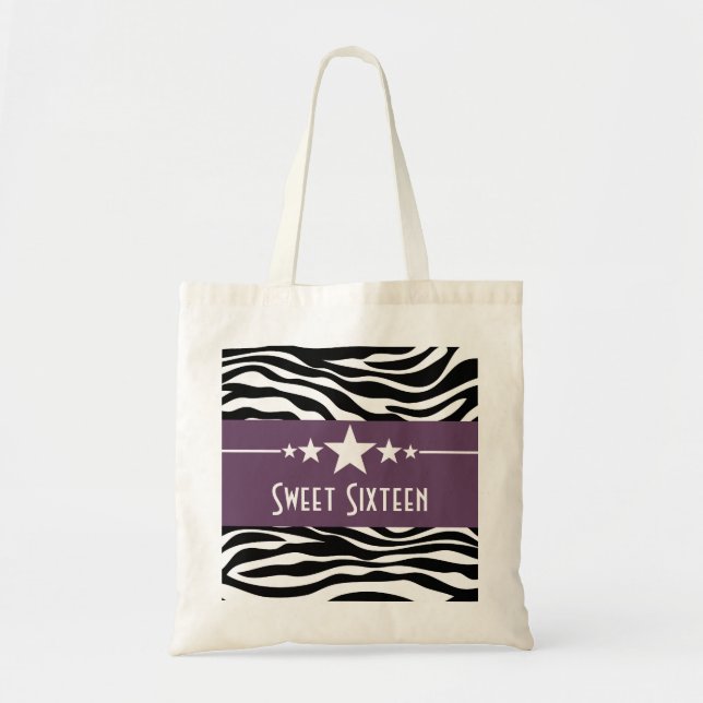 Purple Stars Zebra Print Sweet 16 Sac (Devant)