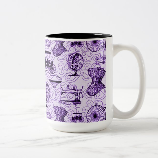 Purple Steampunk Pattern Coffee Mug (Right)