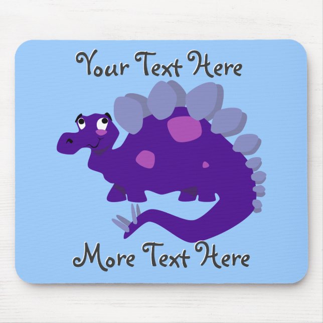 Purple Stegosaurus Mousepad (Front)