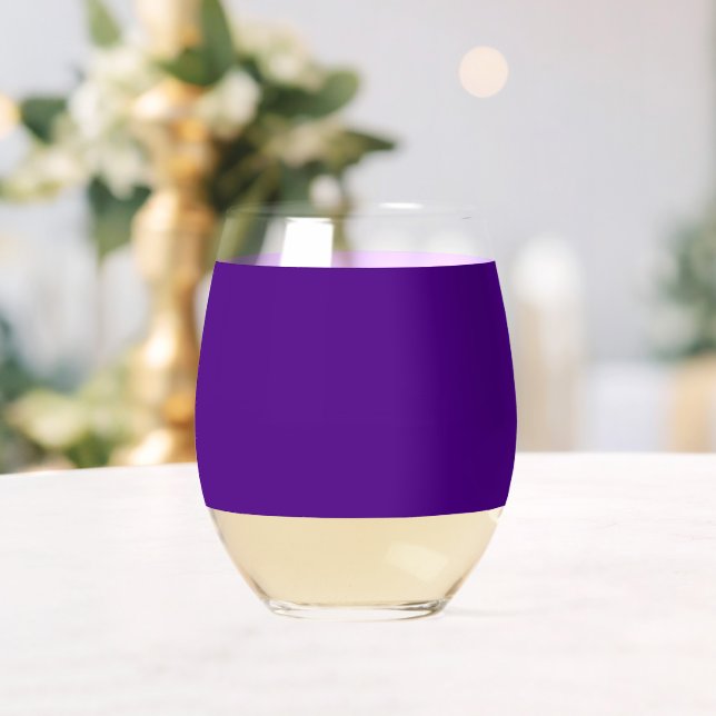 Purple Stemless Wine Glass - Drinkware Set (Insitu (Wedding))