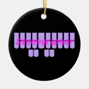 Purple Stenographer Steno Machine Keys Ceramic Ornament