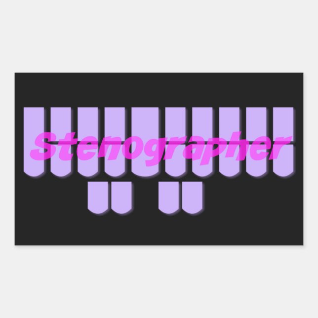 Purple Stenographer Steno Machine Keys Sticker (Front)