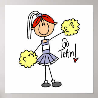 Purple Stick Figure Cheerleader t-shirts and Gifts Poster