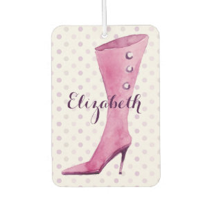 Purple stiletto heel boot personalized car air freshener