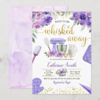 Purple Stock the Kitchen Bridal Shower Invitation