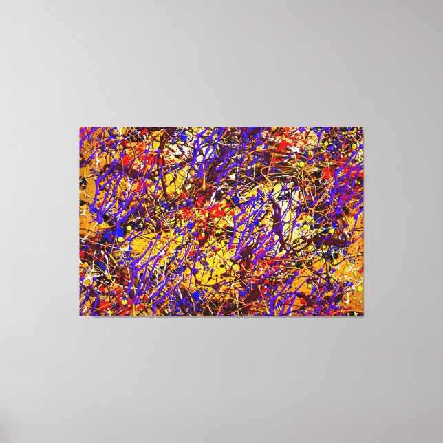 Purple Straw Splatter Abstract Canvas Print (Front)