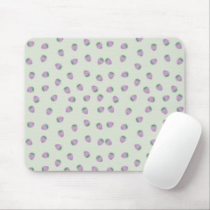 Purple Strawberries Pattern Mouse Pad