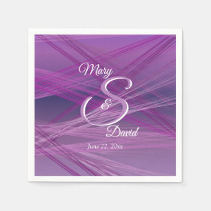 Purple Streaks Wedding Napkin