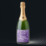 Purple String Lights Christmas Party Sparkling Wine Label<br><div class="desc">Purple and white string lights sparkles Christmas party wine bottle labels with a cute whimsical fun party for a festive Holiday.</div>