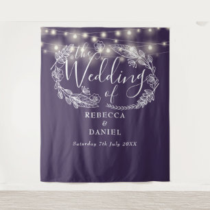 Purple String Lights Wedding Photo Backdrop Prop Tapestry