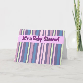Purple Stripe Baby Shower Invitations