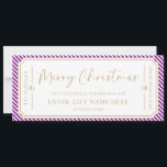Purple Stripe Christmas Gift Voucher Card<br><div class="desc">This Christmas gift voucher design features a stripe design. The "Merry Christmas" heading is an image that cannot be edited. All of the other text is fully editable. For more advanced customization of this design, simply select the "Customize It" button above.</div>