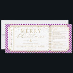Purple Stripe Concert Ticket Gift Voucher Card<br><div class="desc">This fake Christmas concert gift voucher design features a stripe design. All of the text is fully editable. For more advanced customization of this design,  simply select the "Customize It" button above.</div>