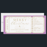 Purple Stripe Concert Ticket Gift Voucher Card<br><div class="desc">This fake Christmas concert gift voucher design features a stripe design. All of the text is fully editable. For more advanced customization of this design, simply select the "Customize It" button above.</div>