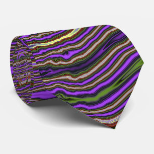 Purple Stripe Fractal Tie