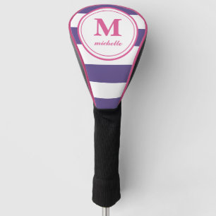 Purple stripe    Golf   personalized NAME monogram Golf Head Cover