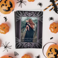 Purple stripe spiderwebs Halloween photo