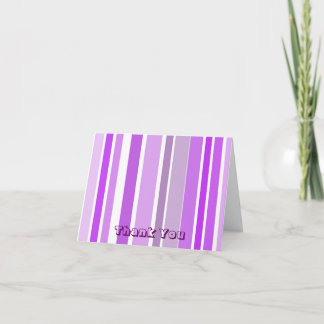 Purple Stripe Thank You Card