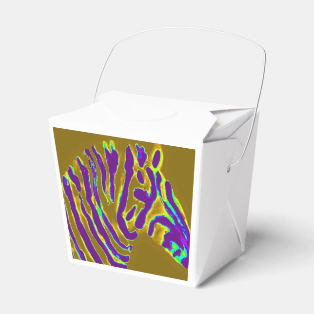 Purple stripe zebra art favor box (Front Side)