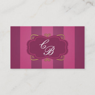Purple Striped & Gold Chic Boutique Business Card