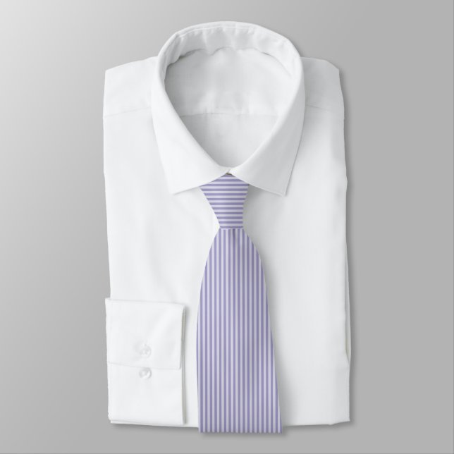 Purple Striped Pattern Tie (Tied)