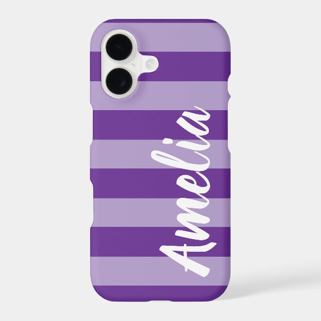Purple Striped Personalized Script Design (Back)