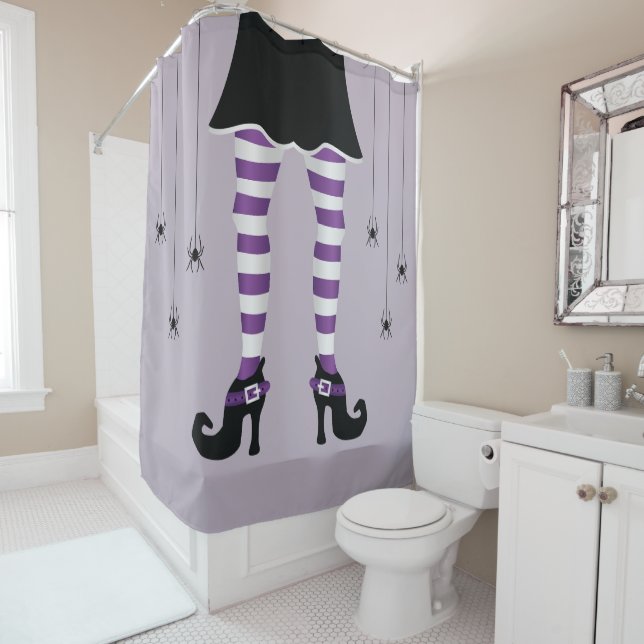 Purple Striped Witch Legs And Spiders Halloween (In Situ)