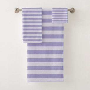 Purple Stripes Bath Towel Set