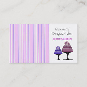 Purple Stripes Designer Cake Business Card