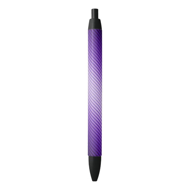 Purple Stripes Diagonal Texture Look Black Ink Pen (Front Vertical)