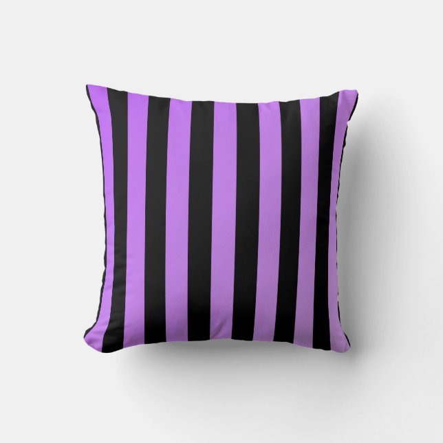 Purple Stripes (Faint Ombre) Throw Pillow (Front)