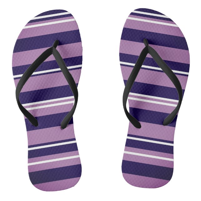 Purple Stripes Flip Flops (Footbed)