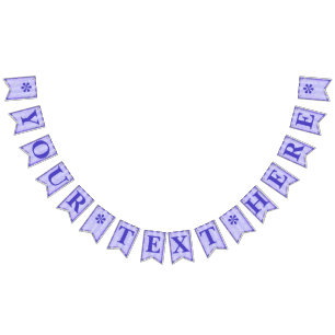 Purple Stripes & Flowers Template Swallowtail Bunting Flags