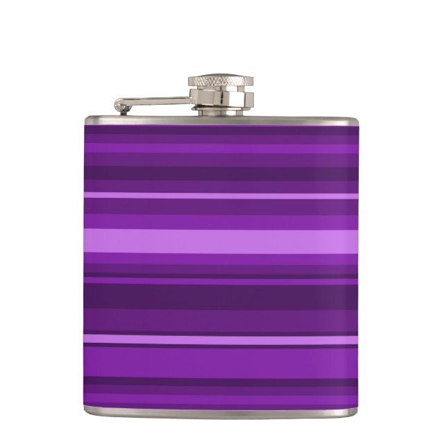 Purple stripes hip flask (Front)
