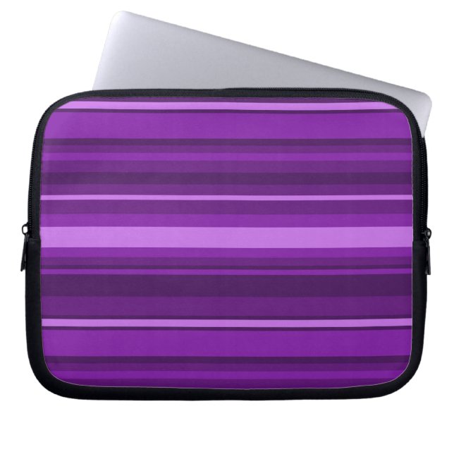 Purple stripes laptop sleeve (Front)