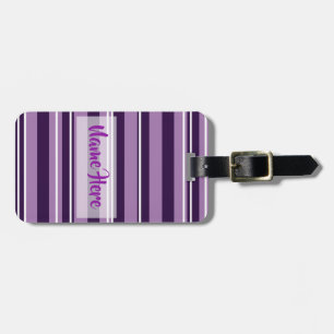 Purple Stripes  Luggage Tags