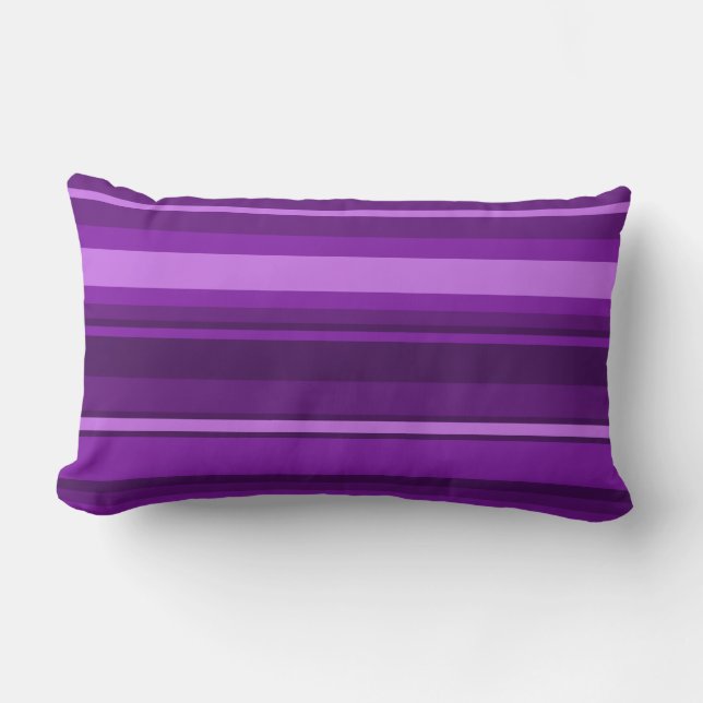 Purple stripes lumbar pillow (Front)