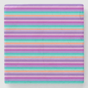 Purple Stripes Marble Stone Coaster
