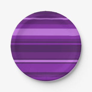 Purple stripes paper plate