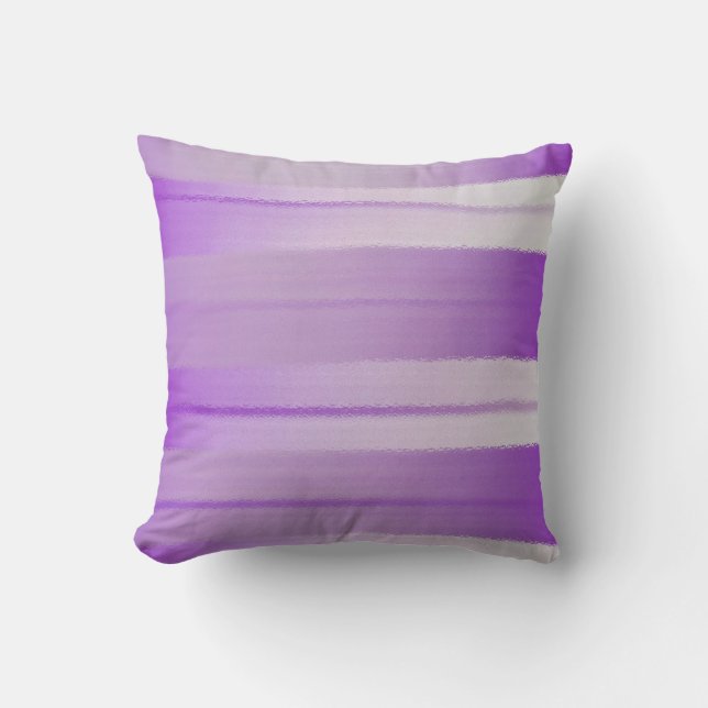 Purple Stripes Pillow-Customizable Throw Pillow (Front)