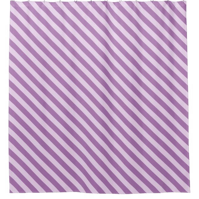 Purple Stripes Shower Curtain (Front)