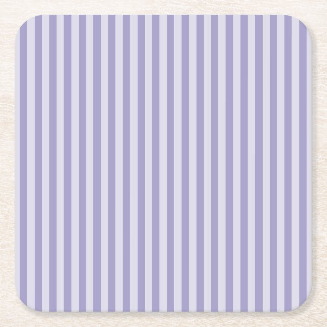 Purple Stripes Square Paper Coaster (Front)