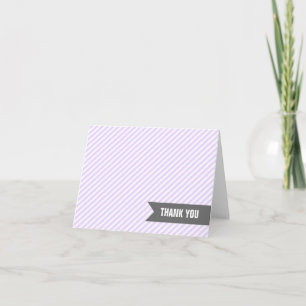 Purple Stripes Thank You Notes